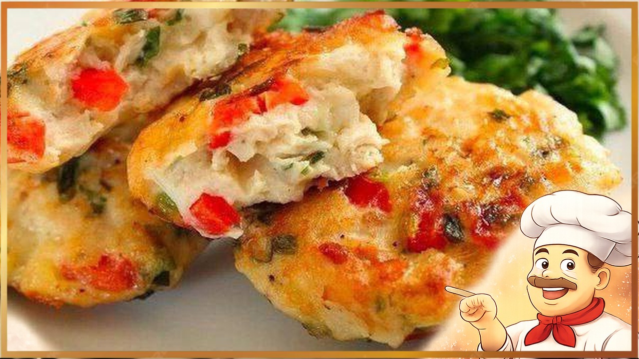 Печеные куриные котлетки со сладким перцем