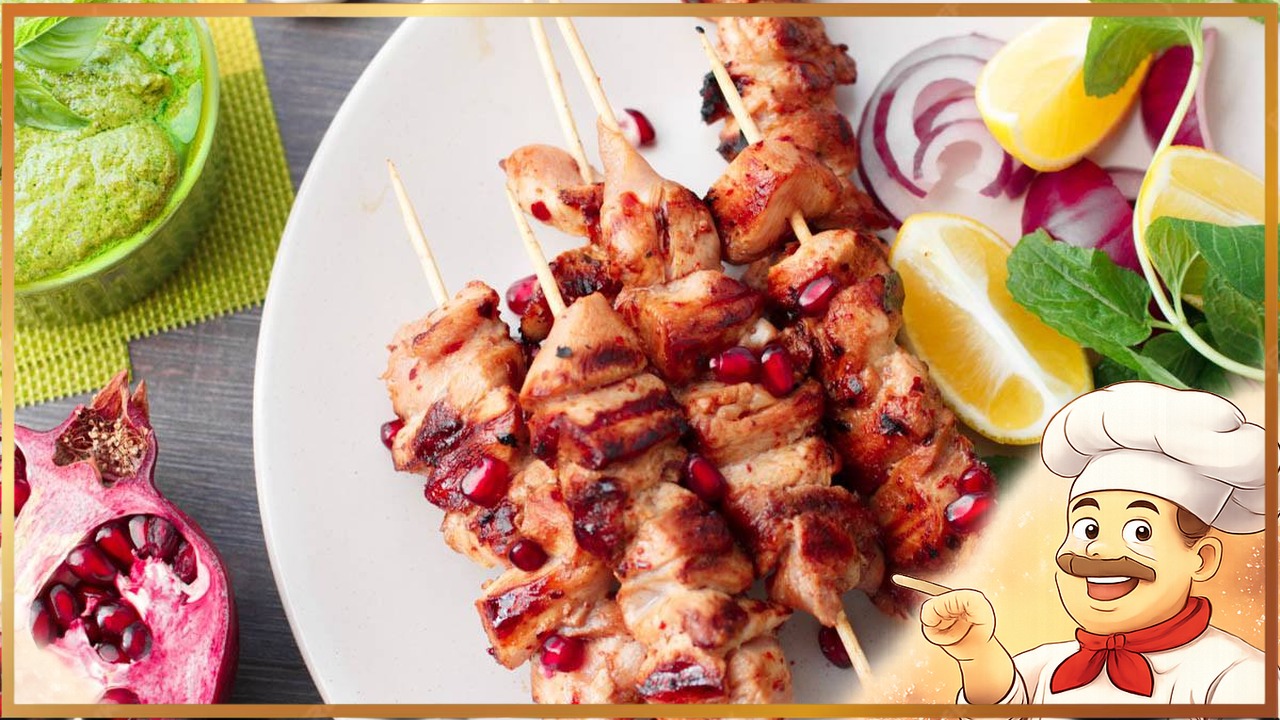 Курица на шпажках
