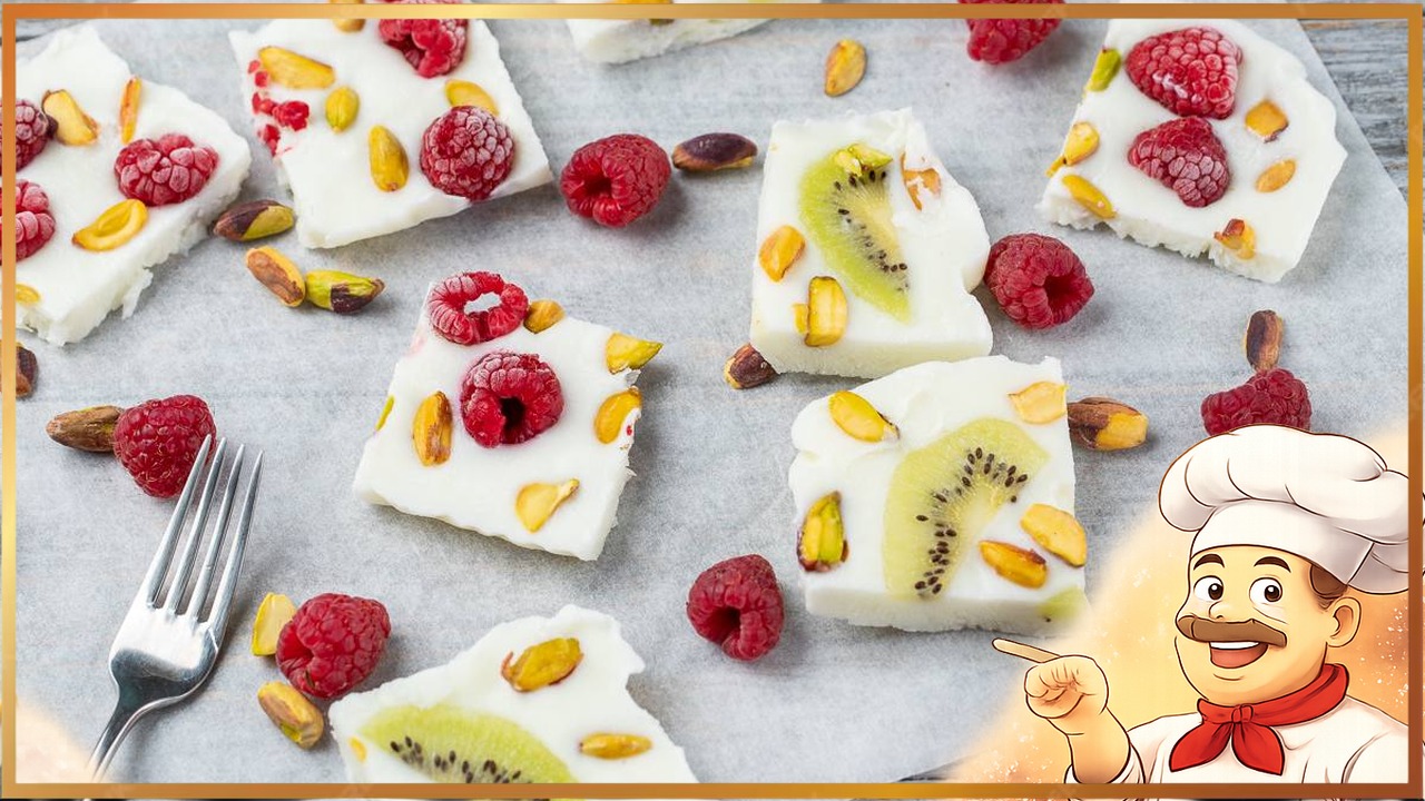 Замороженный йогурт с ягодами и орехами