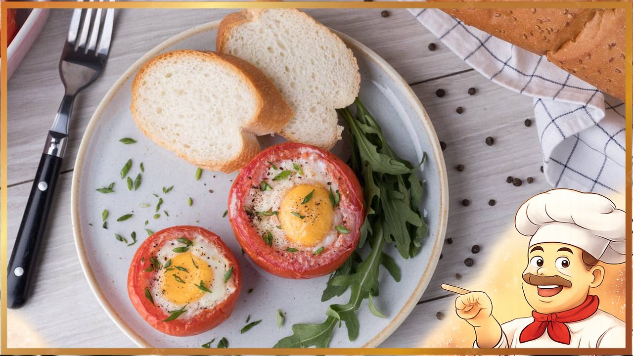 Яичница в помидорах