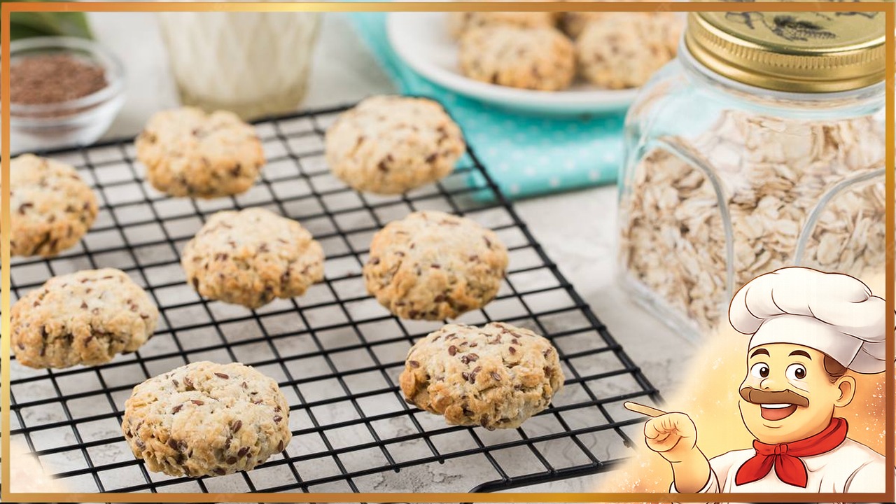 Овсяное печенье с семенами льна