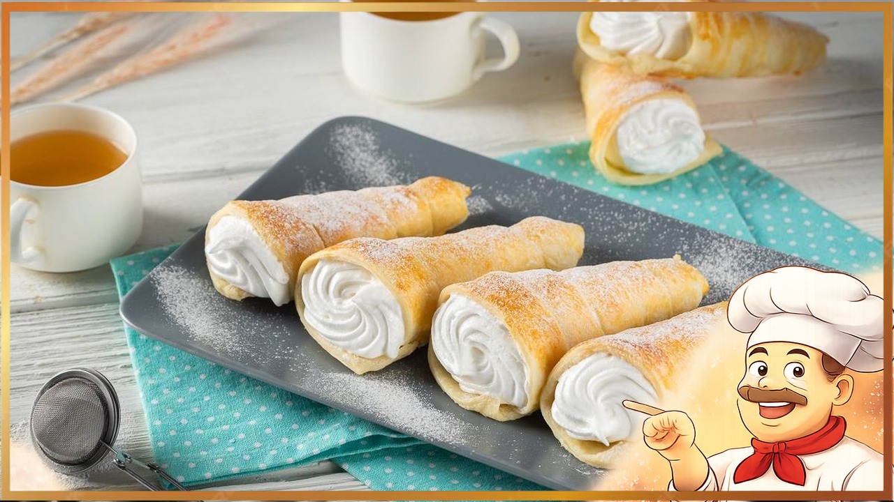 Трубочки с белковым кремом