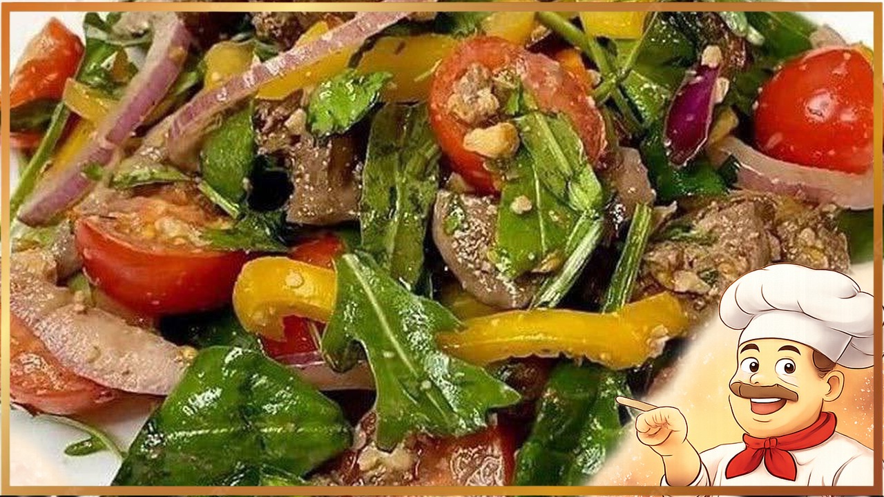 Тёплый салат с печенью