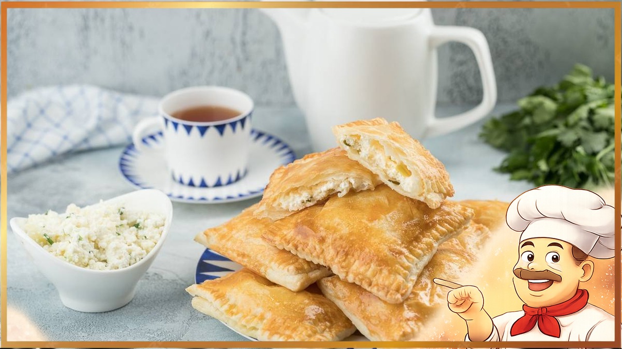 Слойки с сыром и творогом