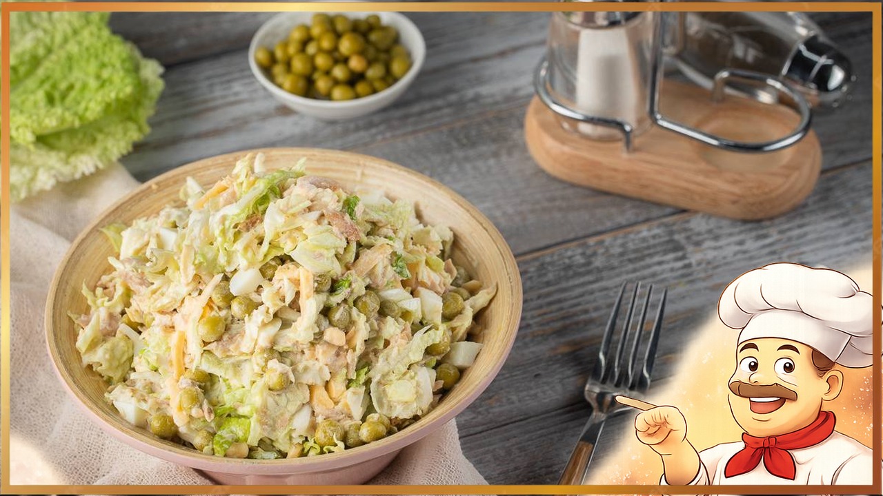 Быстрый салат из консервированного тунца