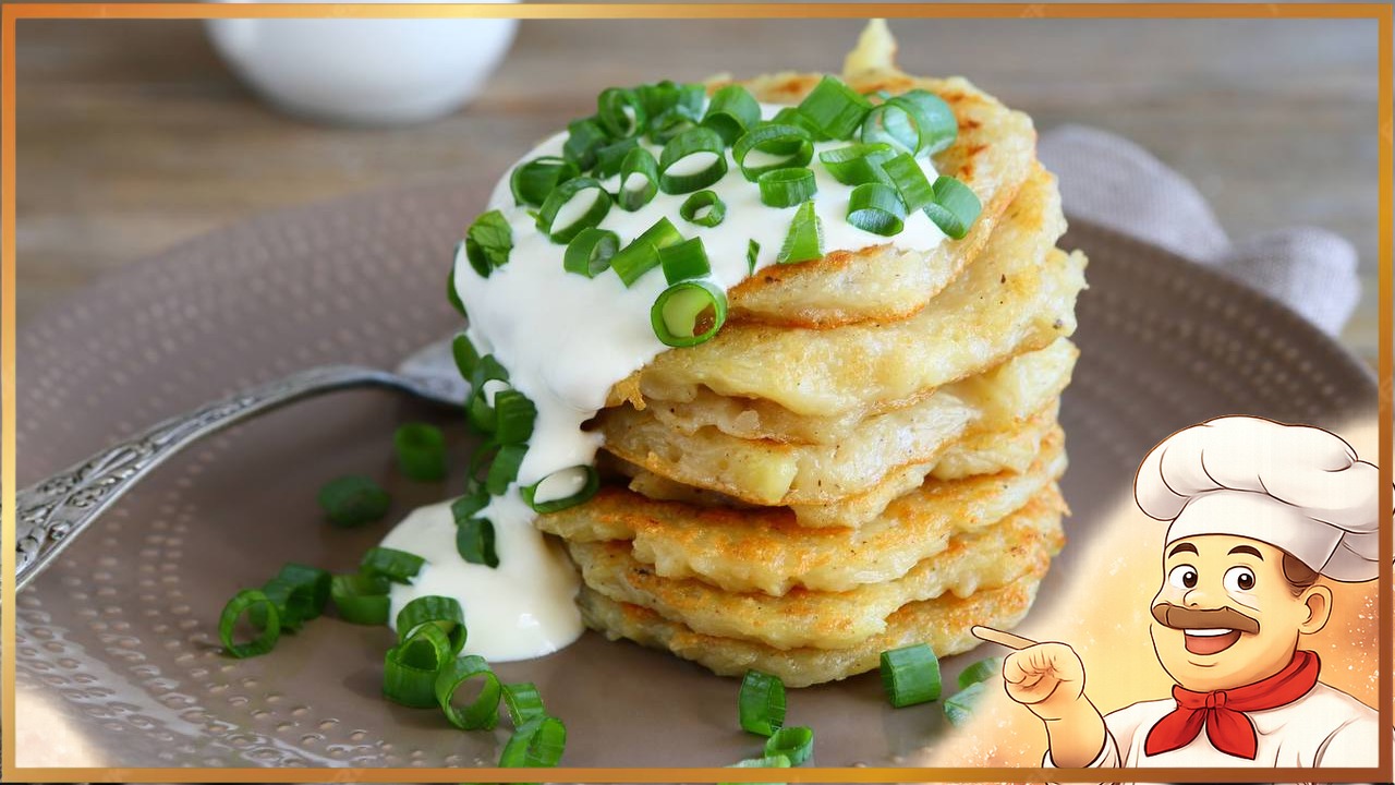 Оладьи с луком и сыром