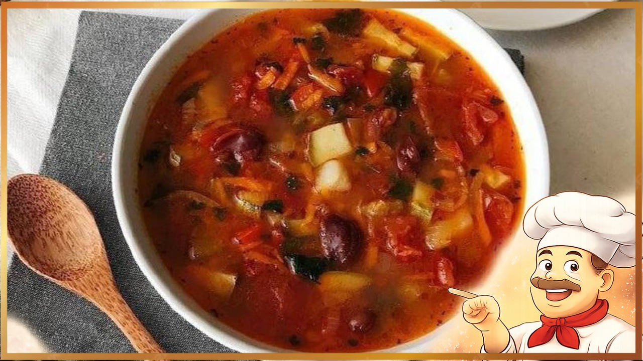 Овощной суп с фасолью