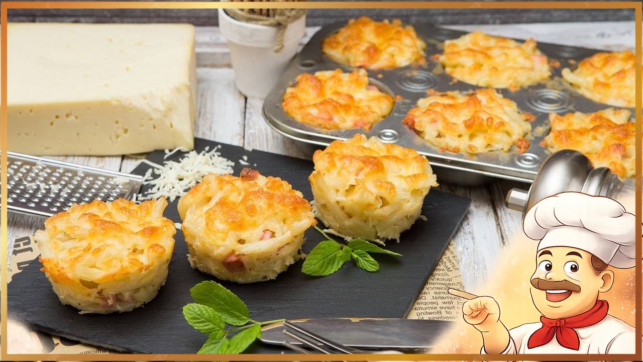 Мини-запеканки с макаронами
