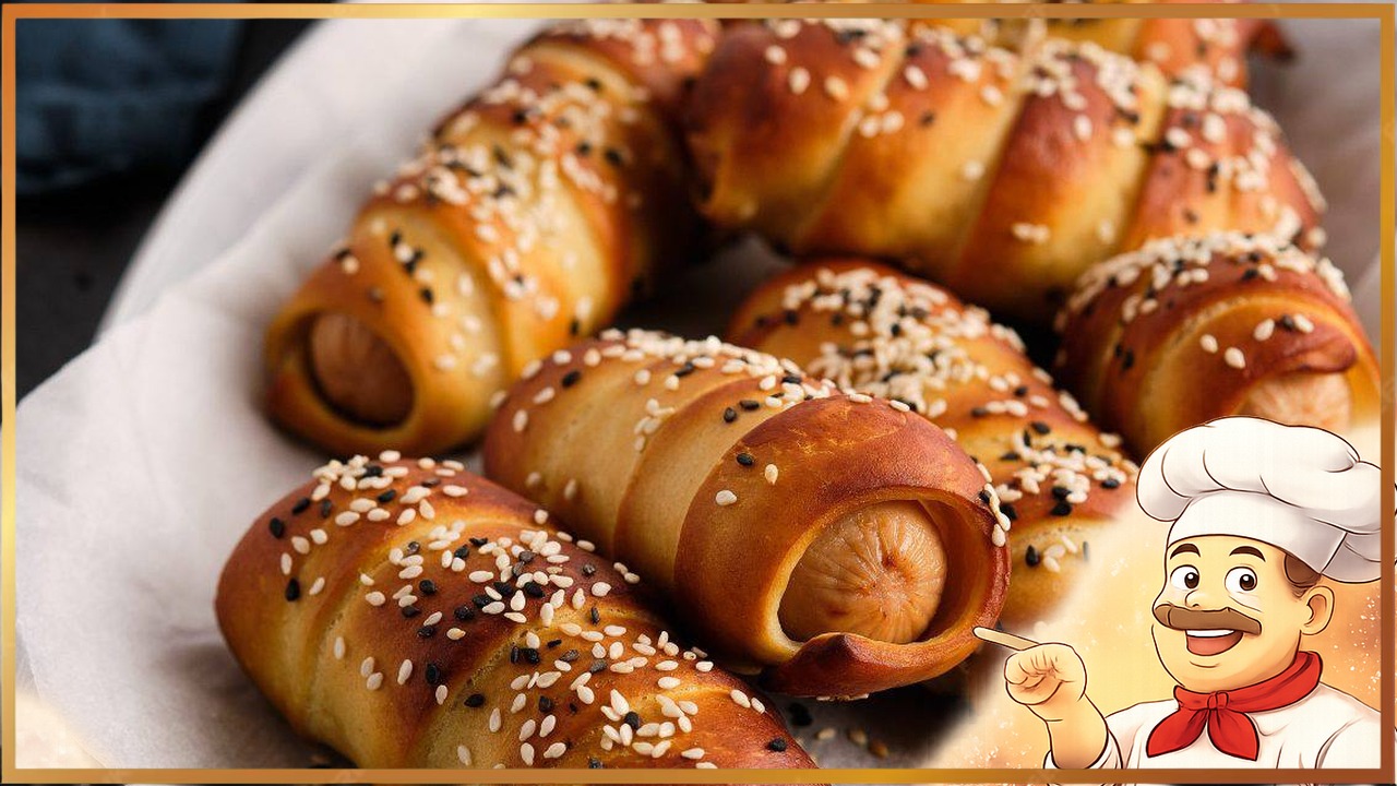 Сосиски в слоеном тесте с сыром