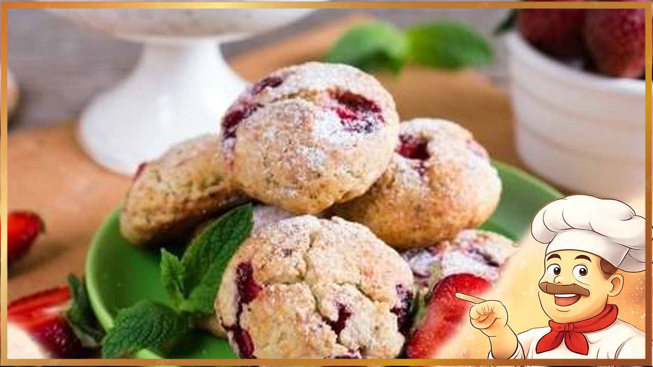 Печенье с клубникой