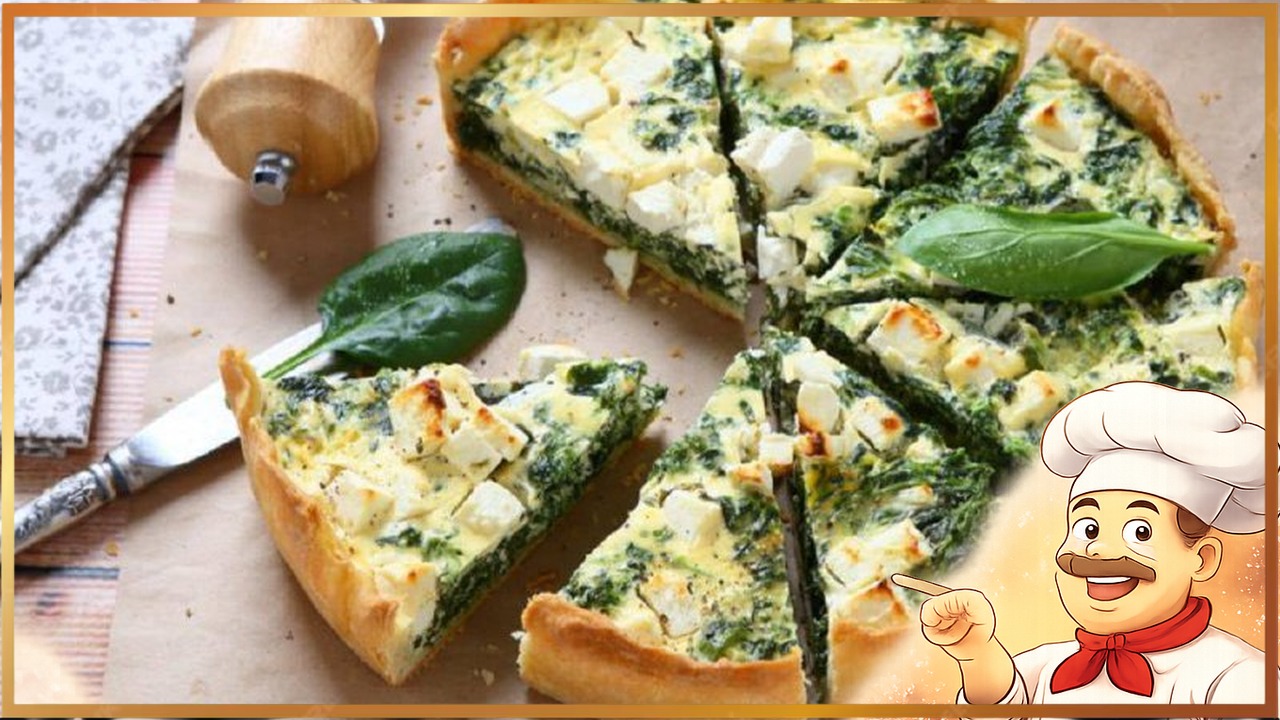 Киш с брынзой и шпинатом