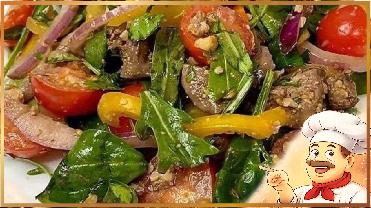 Тёплый салат с печенью