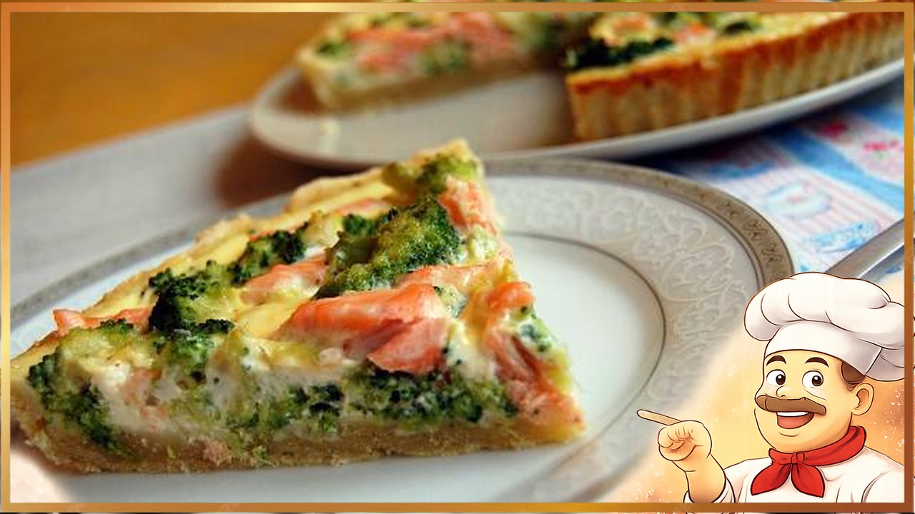 Рыбный пирог с брокколи