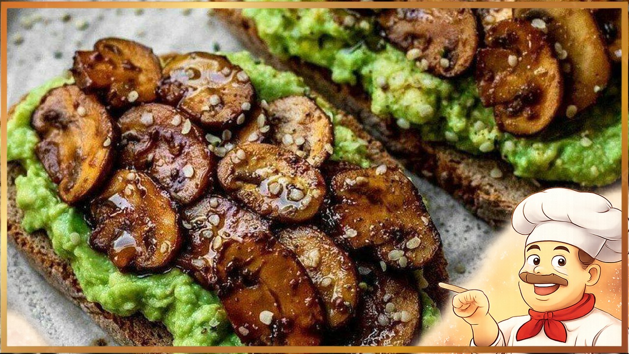 Тост с грибами и авокадо