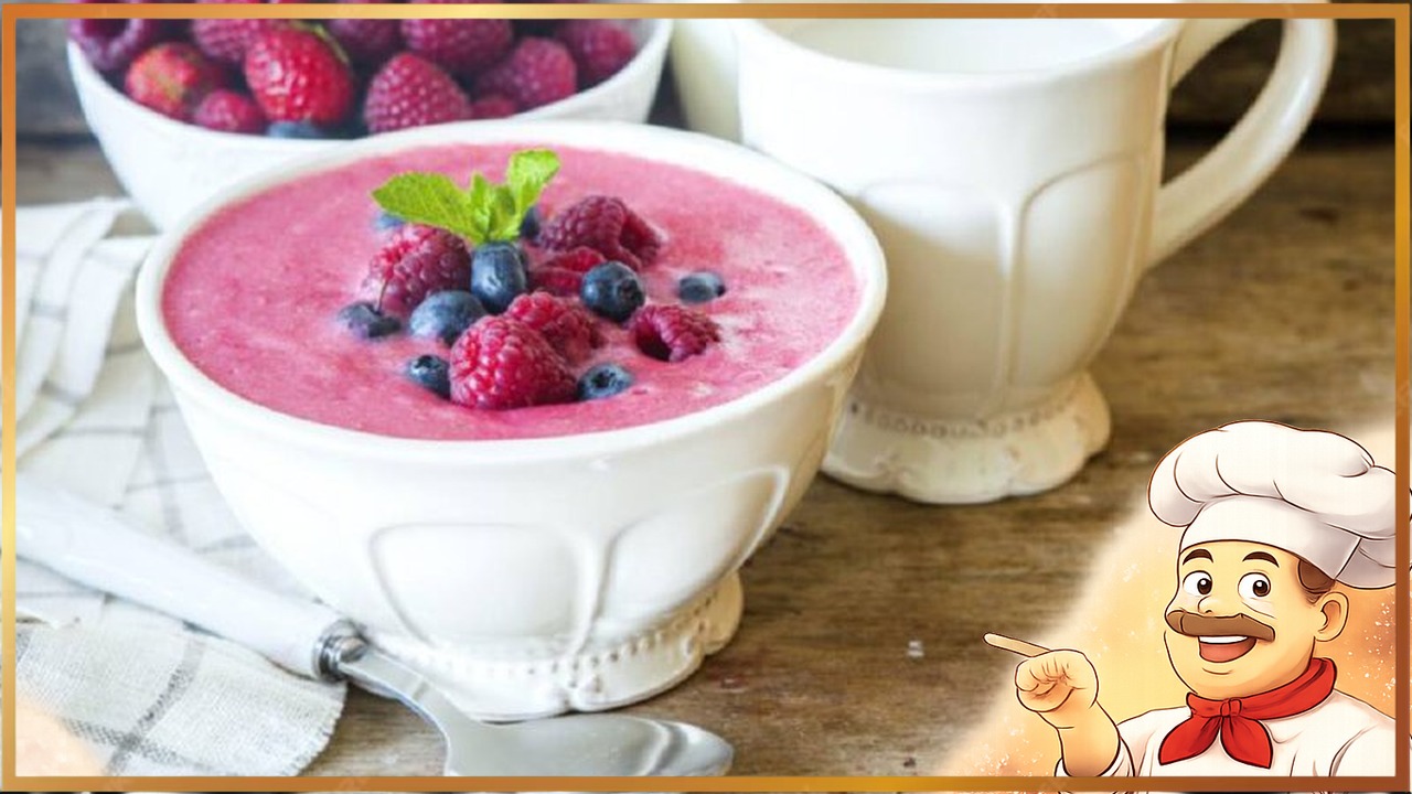 Манная каша с малиной