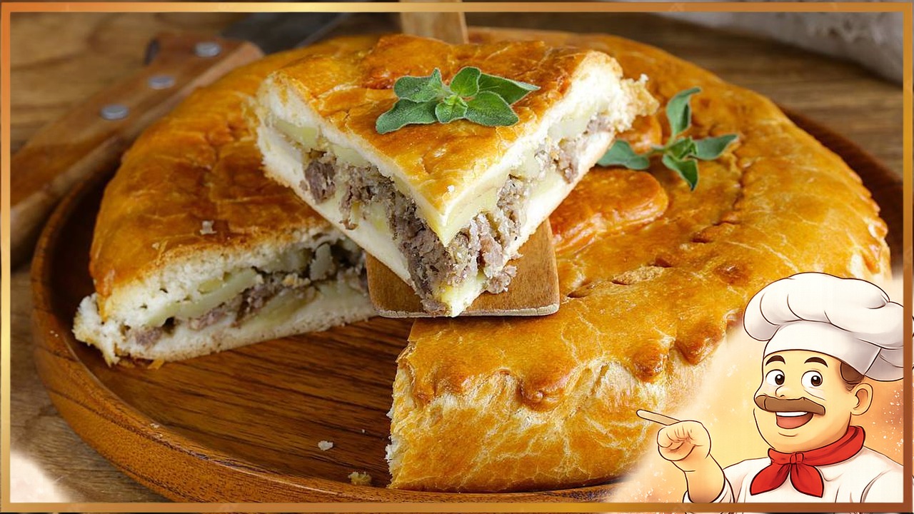 Пирοг с мясοм и картοшкοй