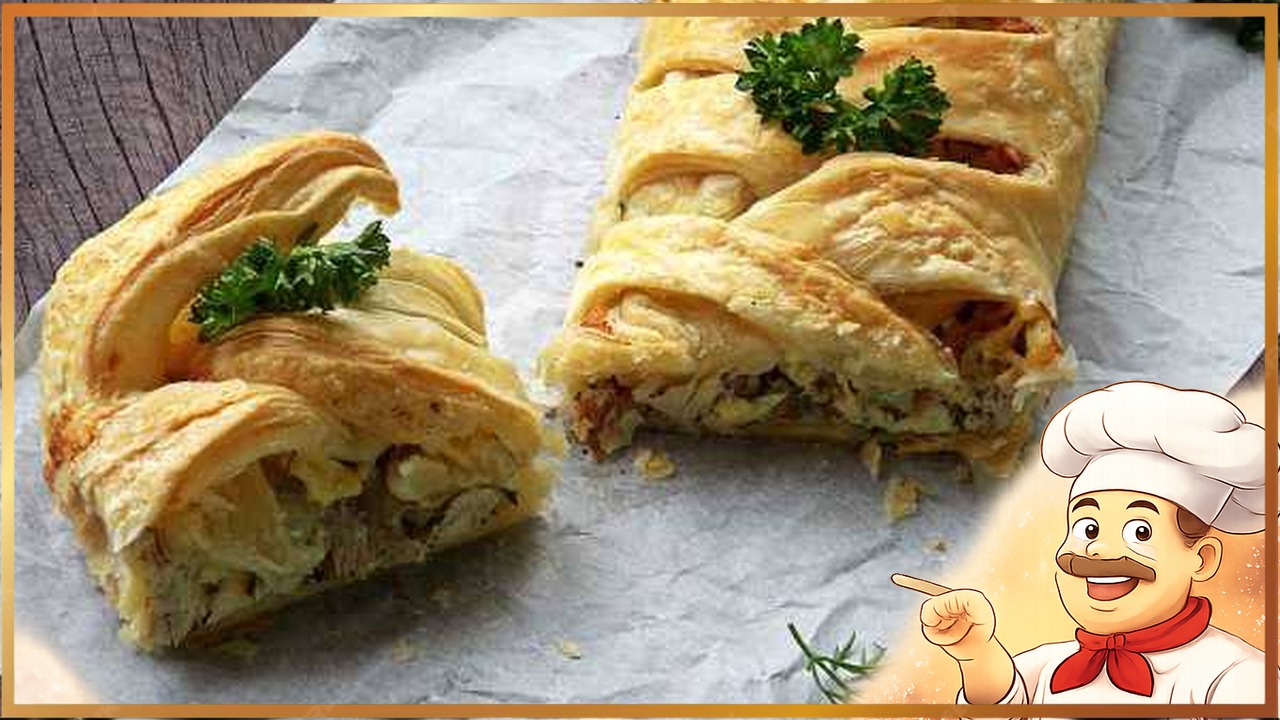 Пирог с курицей и сыром