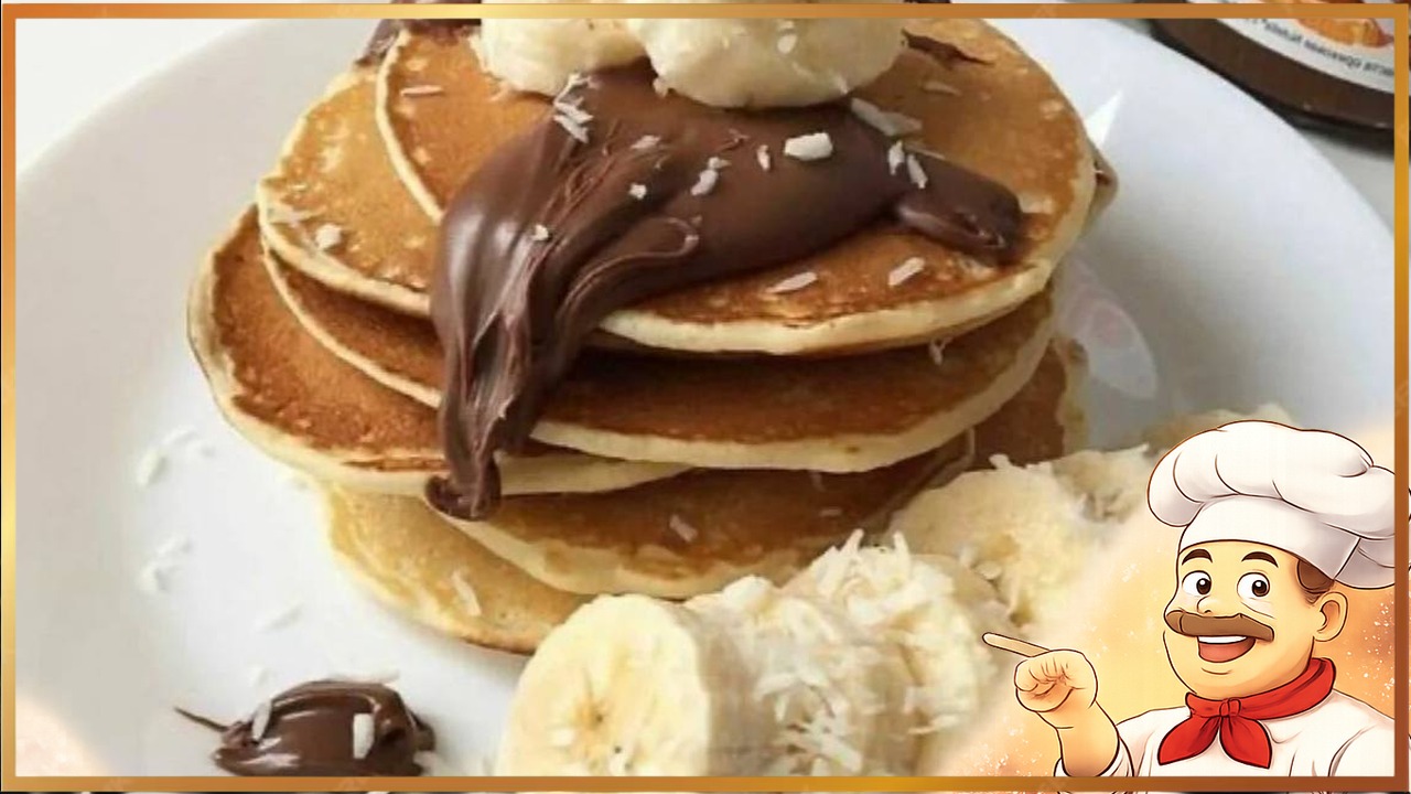 Банановые оладьи с шоколадом