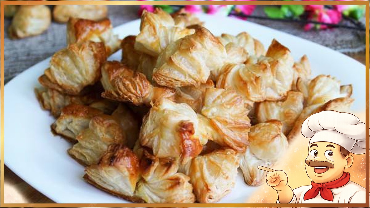 «Бантики» из слоеного теста