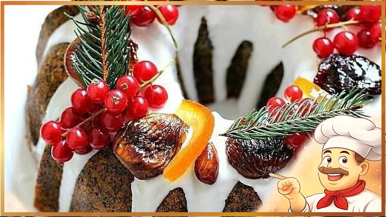 Рождественский кекс с мандаринами и шоколадом