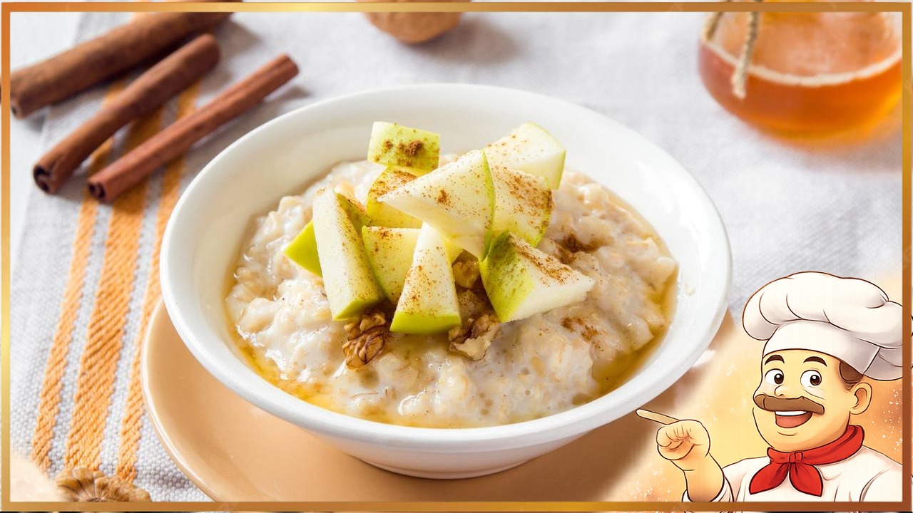 Овсяная каша с яблоками