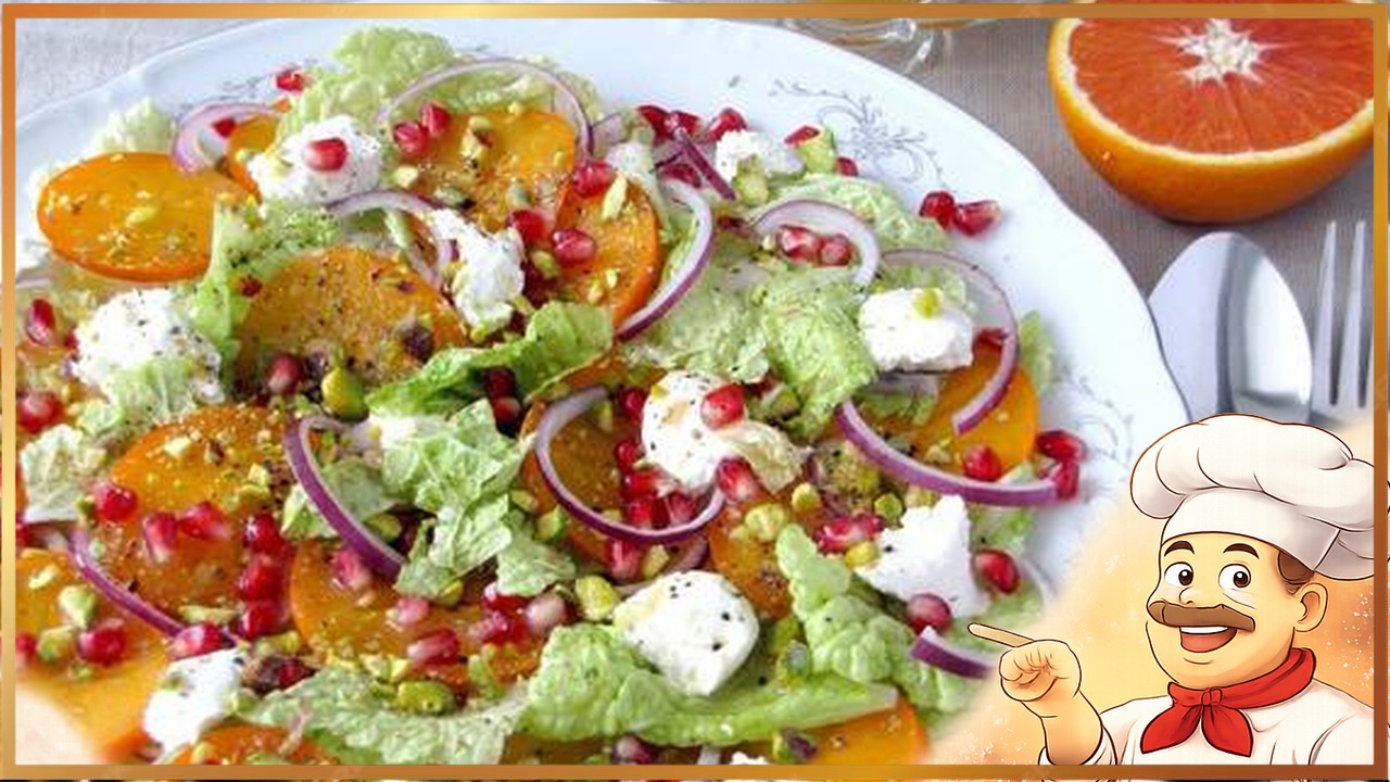 Салат с хурмой и страчателлой