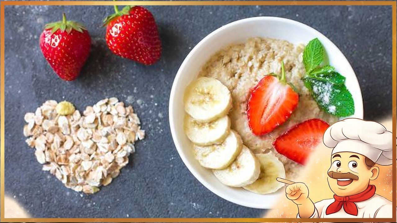 Овсянка с бананом, мёдом и клубникой в микроволновке