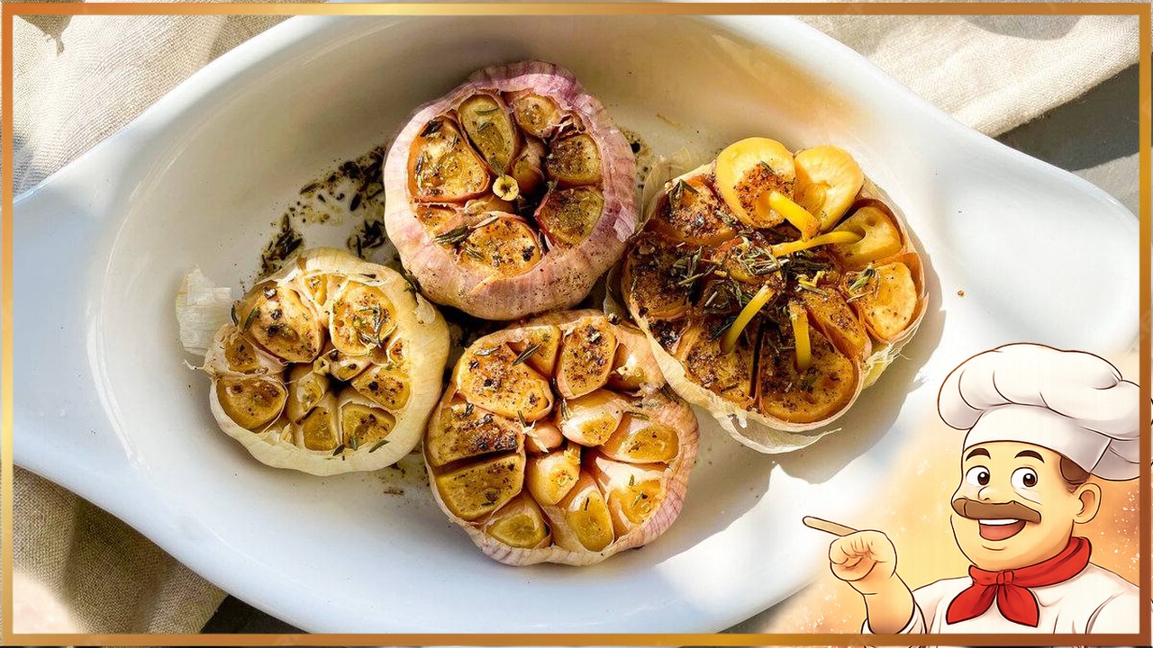 Запечённый чеснок с тимьяном