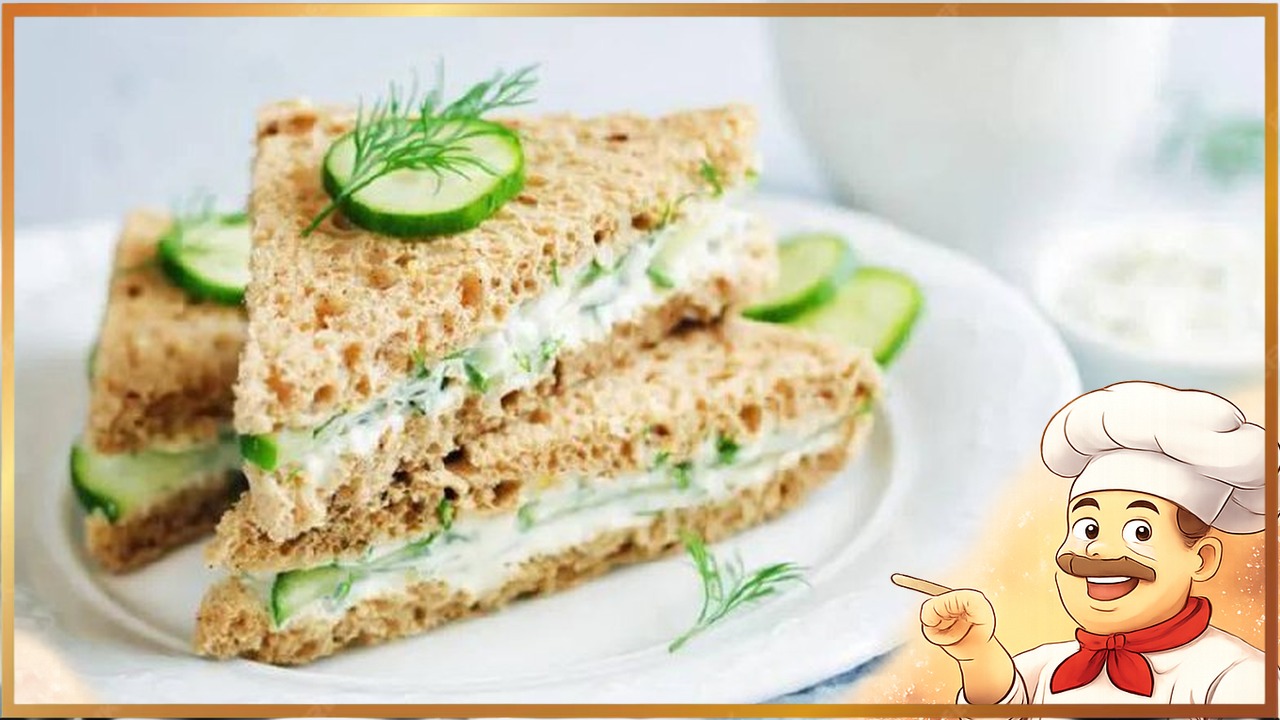 Британский сэндвич с огурцом и яйцом