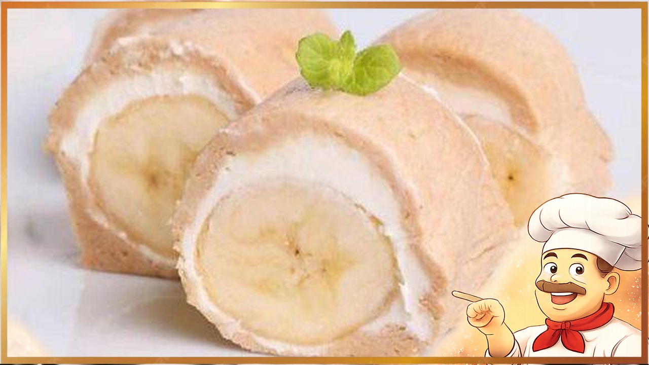 Легкий рулет с бананом