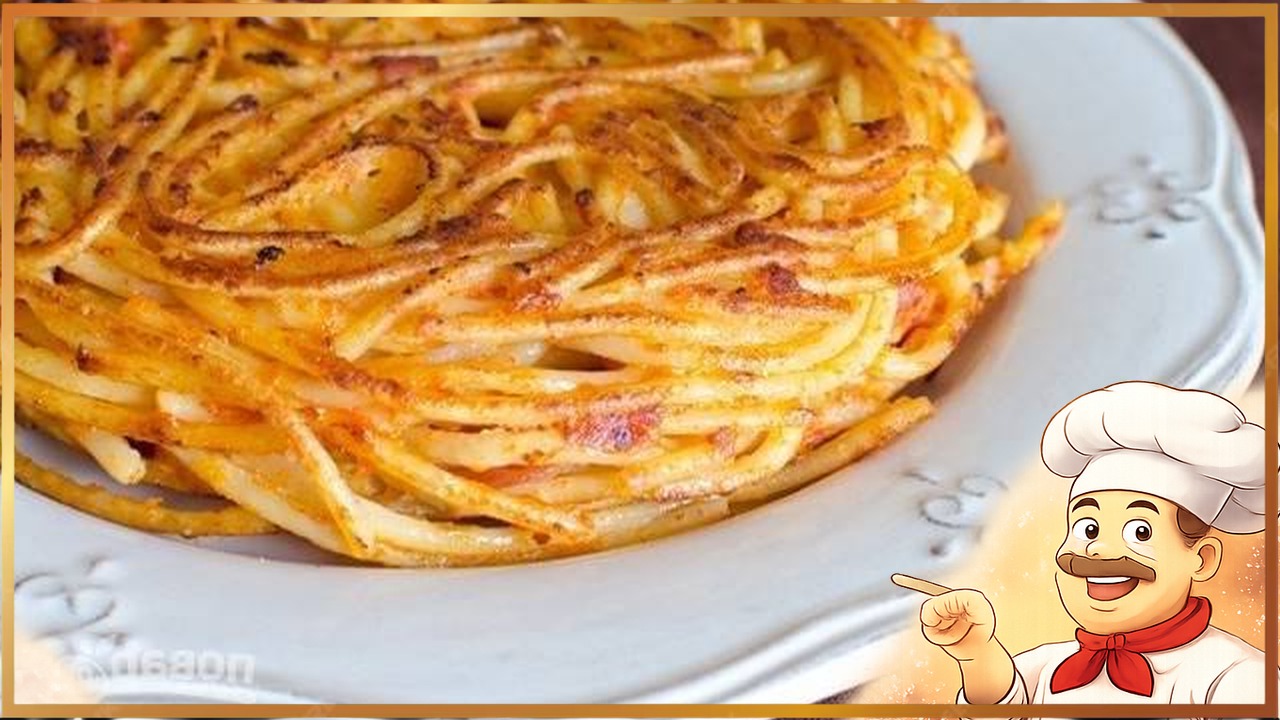 Итальянская фриттата со спагетти