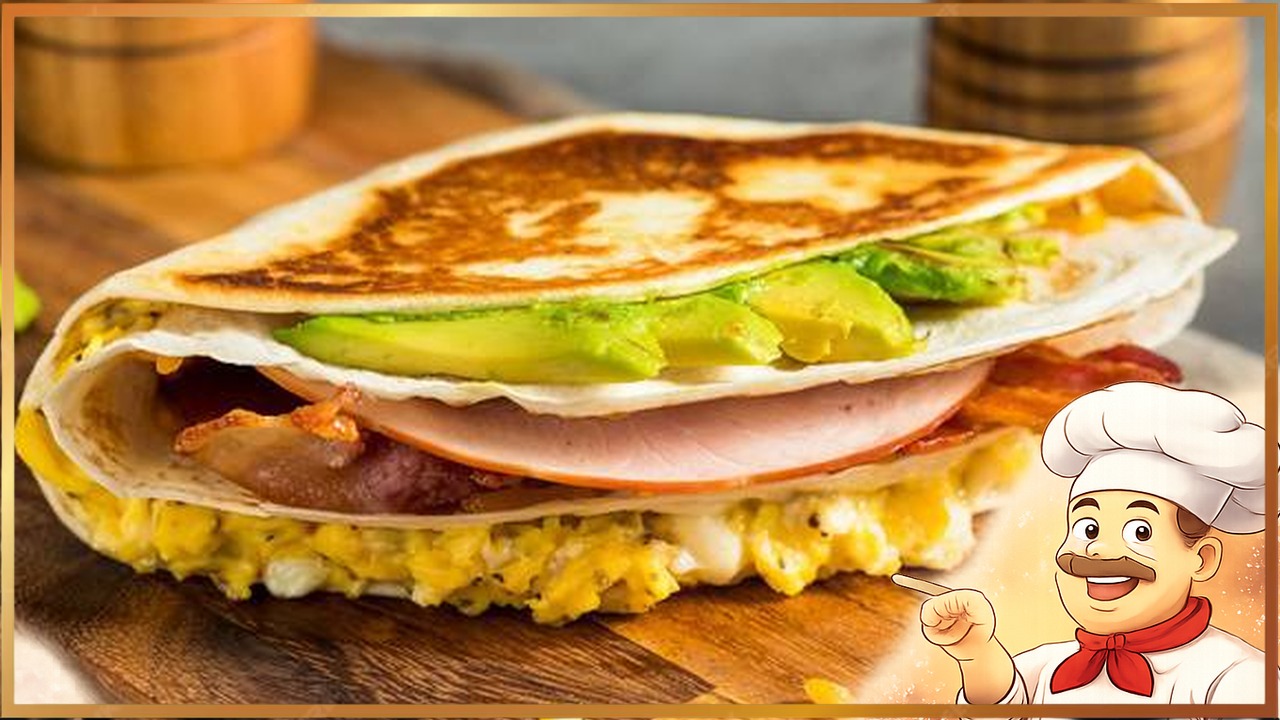 Сэндвичи из тортильи с ветчиной, яйцом и авокадо