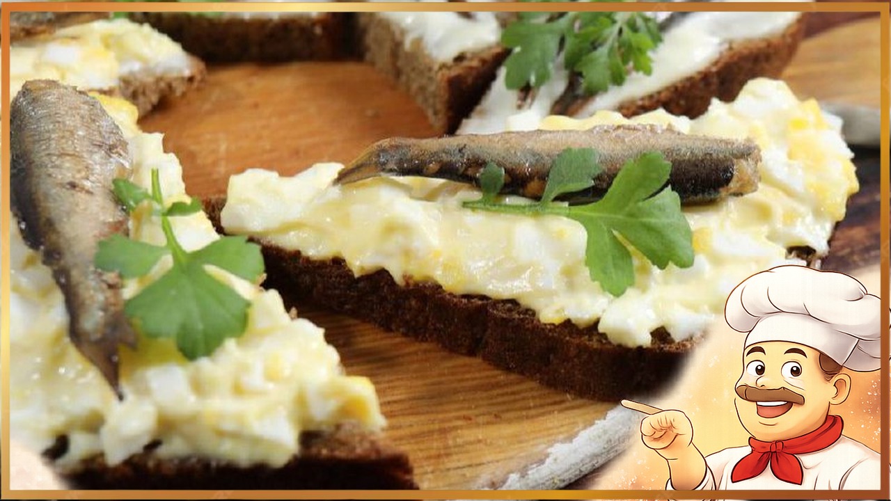 Бутерброды со шпротами, яйцом и сыром