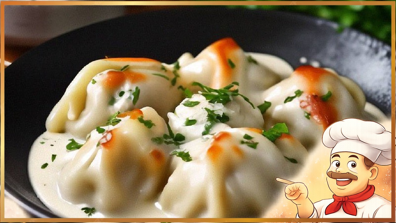 Пельмени под сливочным соусом