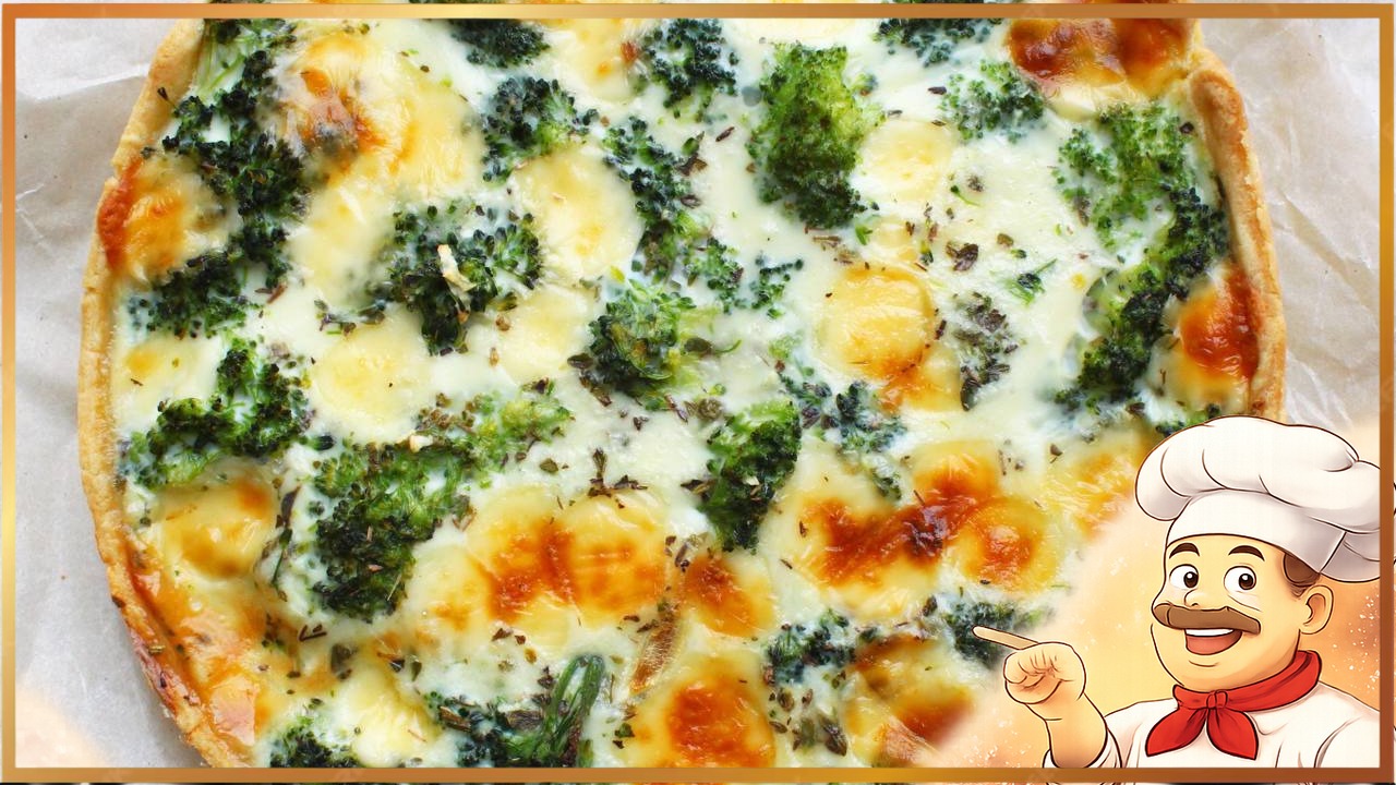 Киш с брокколи и шпинатом