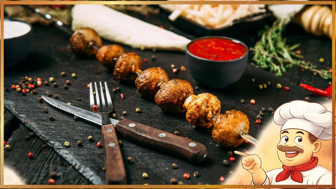 Шампиньоны на мангале