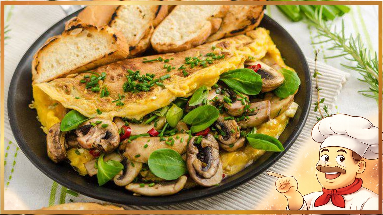 Омлет с болгарским перцем и грибами