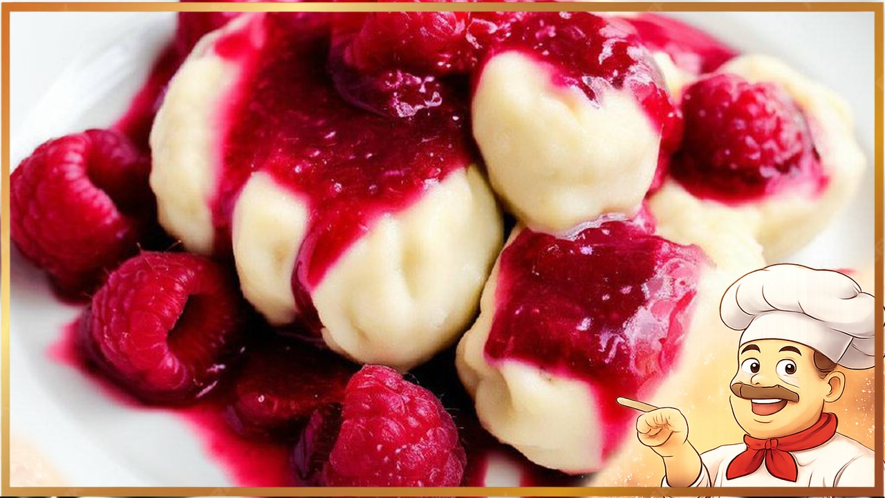 Ленивые вареники с малиной