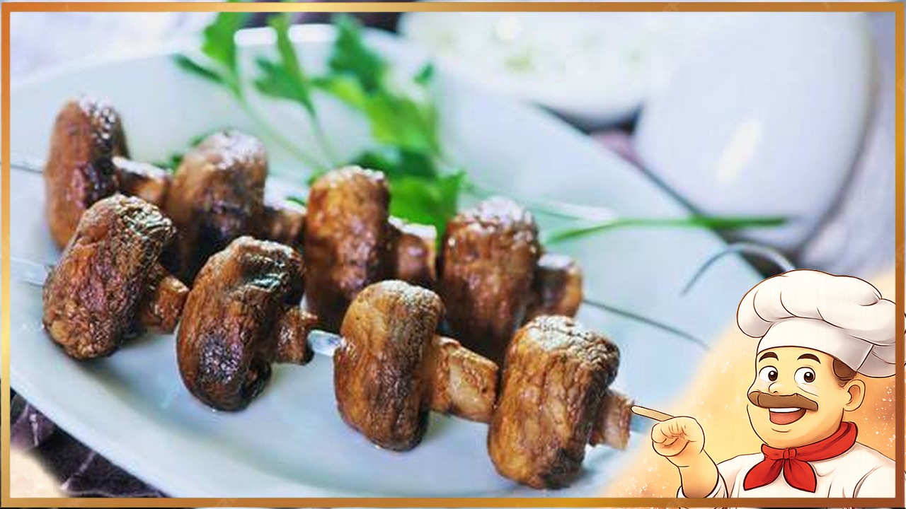 Шампиньоны на мангале