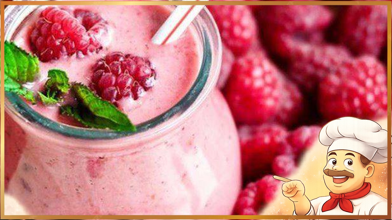 Смузи с персиками и малиной