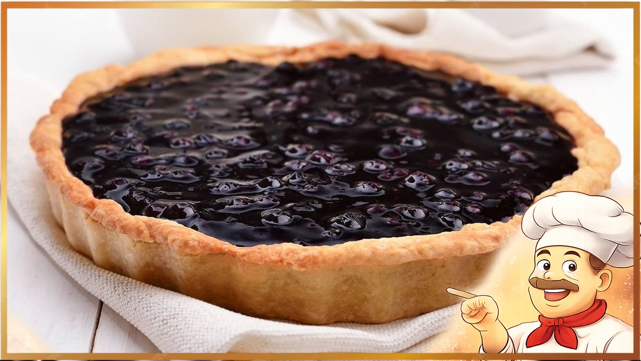 Песочный пирог с черникой