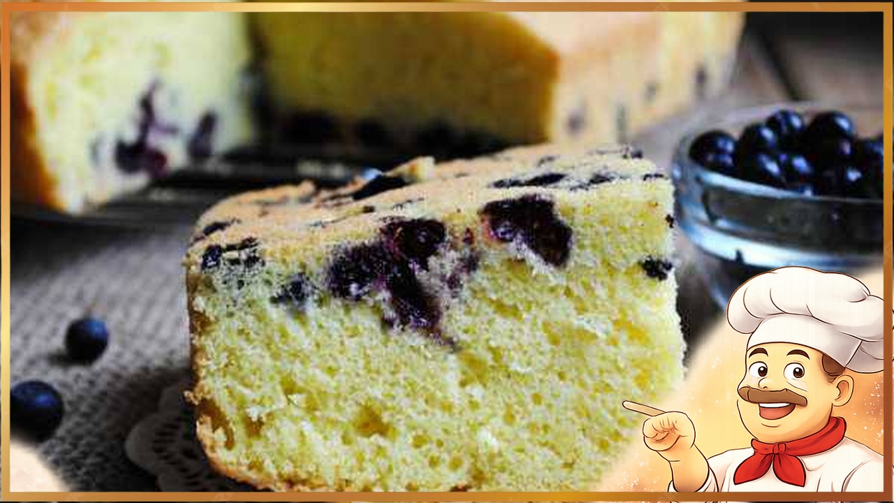 Простой пирог с черникой