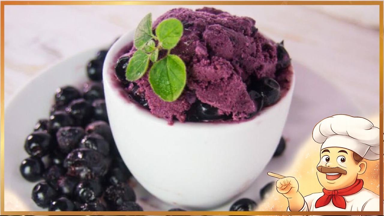 Бананово-черничное мороженое