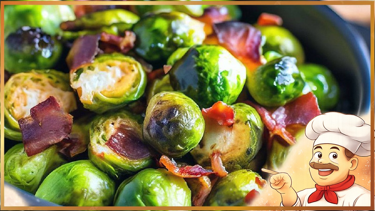 Брюссельская капуста, запеченная с ветчиной