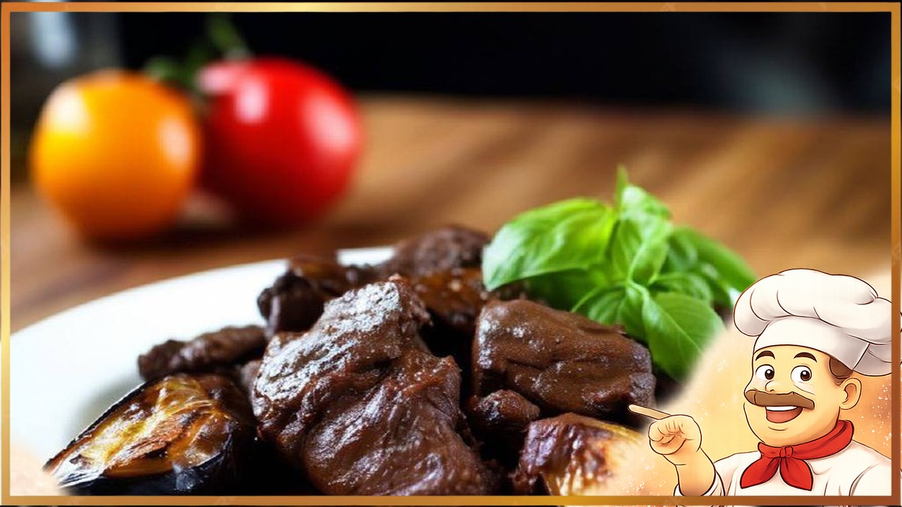 Куриная печень, жаренная с баклажанами