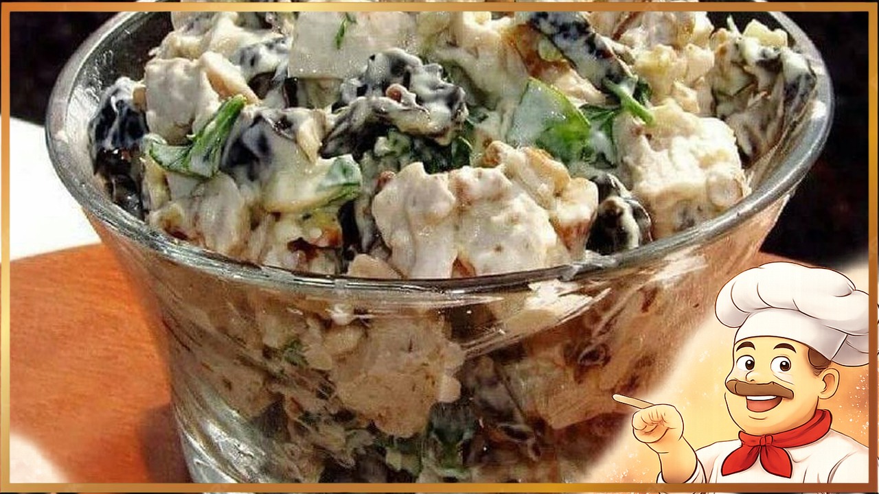 Салат с курицей и черносливом