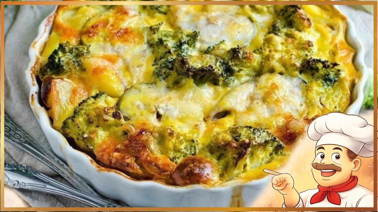 Запеканка с куриной грудкой и брокколи