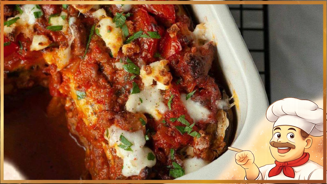 Лазанья из баклажанов с говядиной