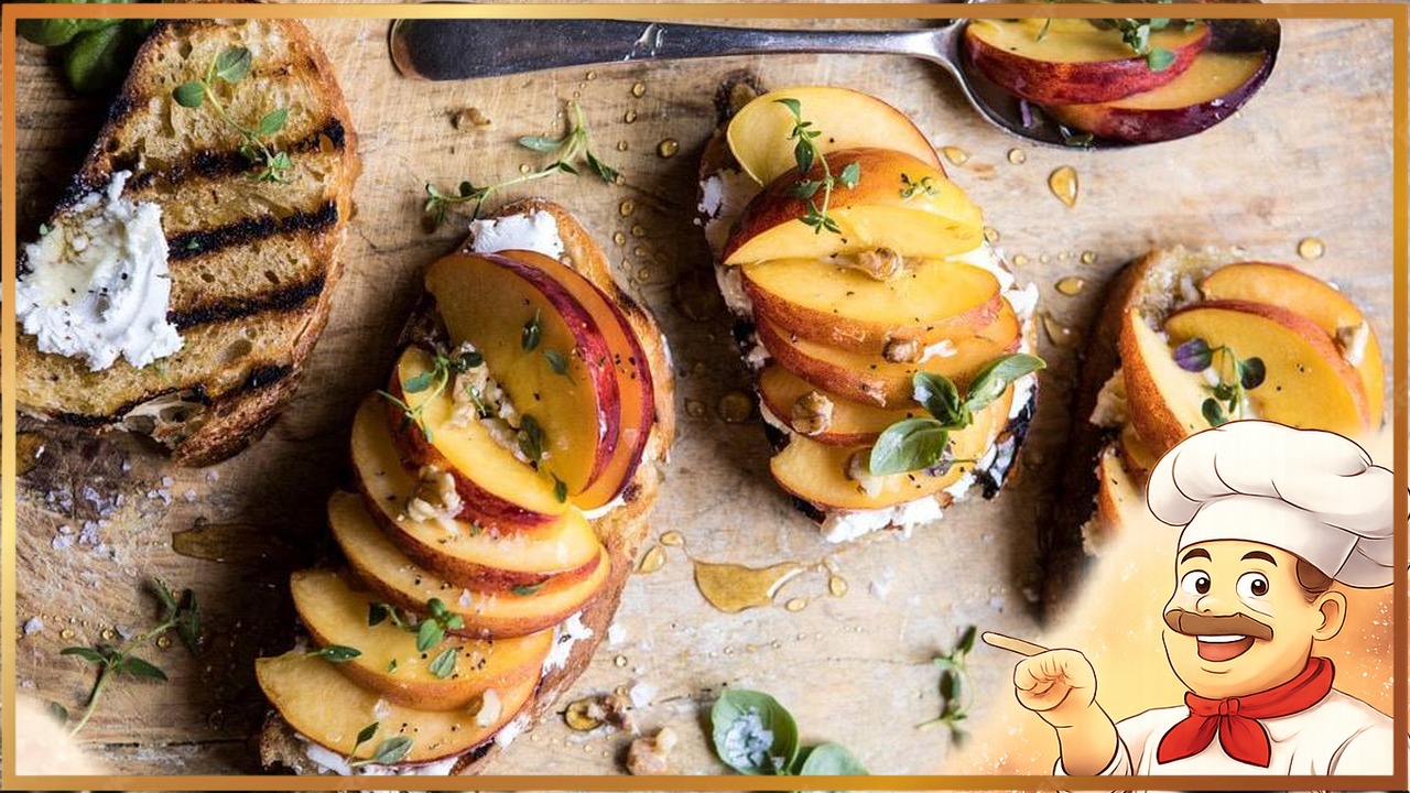 Брускетта с персиками