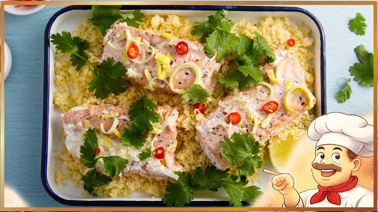 Рыба с кускусом в духовке